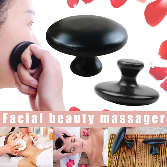 Smooth Mushroom-Shaped Lava Basalt Stone – Hot Stone for Facial & Body Massage Therapy