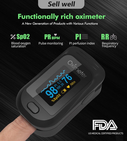 KIUZOU Finger Pulse Oximeter – OLED Blood Oxygen & Heart Rate Monitor