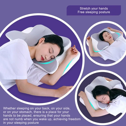 Butterfly-Shaped Memory Foam Pillow – Orthopedic Cervical Pillow for Neck Pain Relief