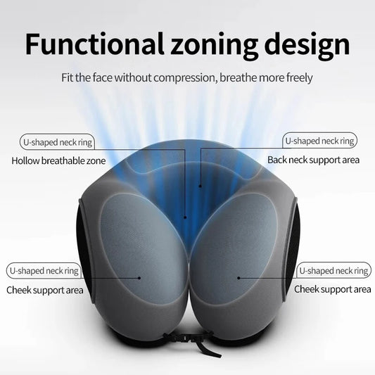 Multifunction U-Shaped Neck Pillow – Soft Slow Rebound Travel Pillow with Massage Support