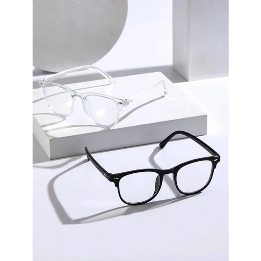 Unisex Square Anti-Blue Light Clear Glasses – Trendy Back-to-School Eyewear Accessory