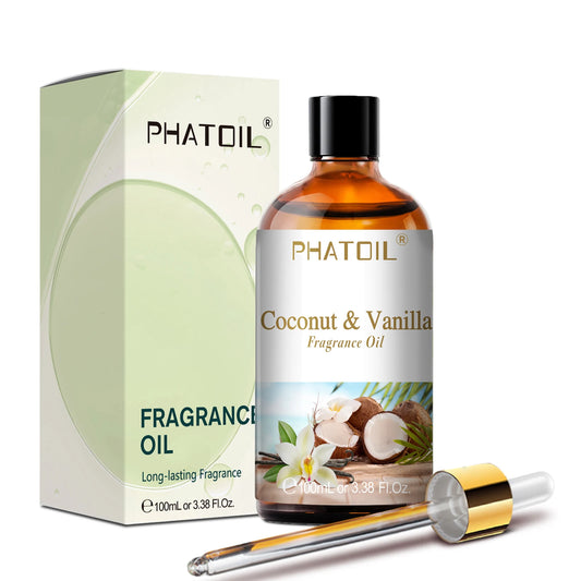 PHATOIL 100ml Fragrance Oil – Coconut & Vanilla, Bubble Gum, Sea Breeze & White Musk Scents