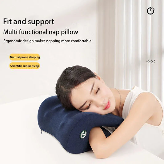 Neck Support Office Rest Lunch Break Pillow – Memory Foam Nap Pillow for Travel & Desk Use