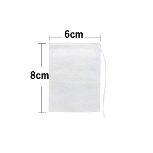 300/50PCS Disposable Tea Bags – Non-Woven Fabric Drawstring Infuser Bags for Loose Tea & Coffee
