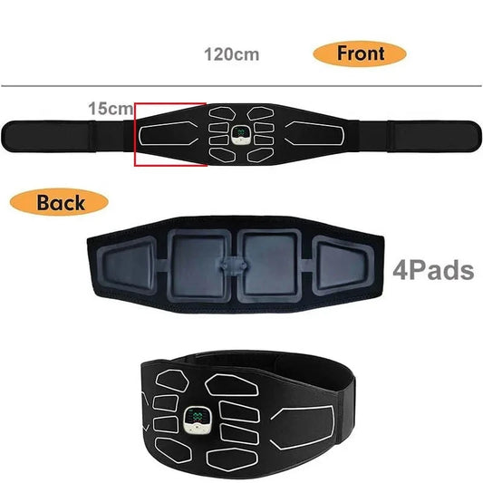 Electronic EMS Muscle Stimulator Abdominal Toning Belt – With Remote Control & USB Rechargeable