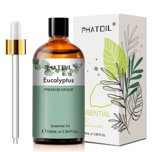 PHATOIL 100ml Essential Oil Collection – Eucalyptus, Lavender, Vanilla, Jasmine, Lemon & Bergamot