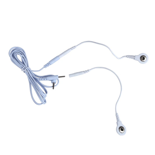 Standard Electrode Lead Wires – 2mm DC Snap & 3.5mm Plug for TENS/EMS Massagers & Electrode Accessories