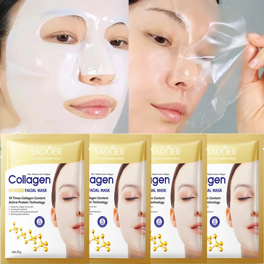 10PCS Collagen Anti-Wrinkle Facial Mask – Korean Skincare for Firming, Moisturizing & Brightening