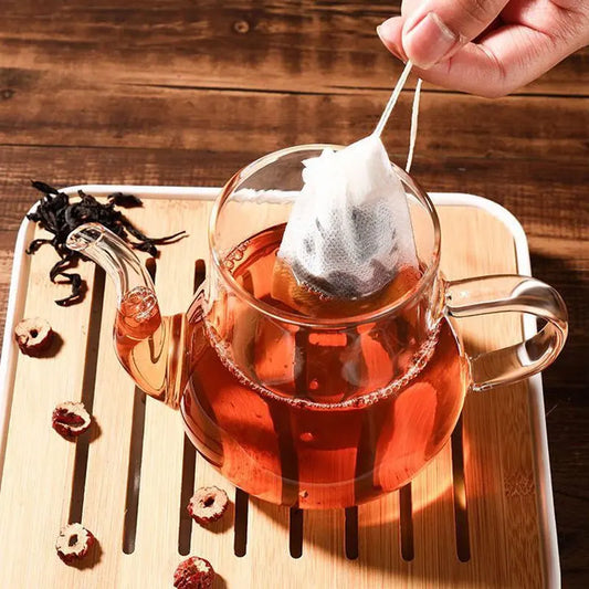 Disposable Tea Filter Bags – Non-Woven Fabric Empty Tea Bags with String & Heat Seal