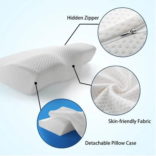 Butterfly-Shaped Memory Foam Orthopedic Pillow