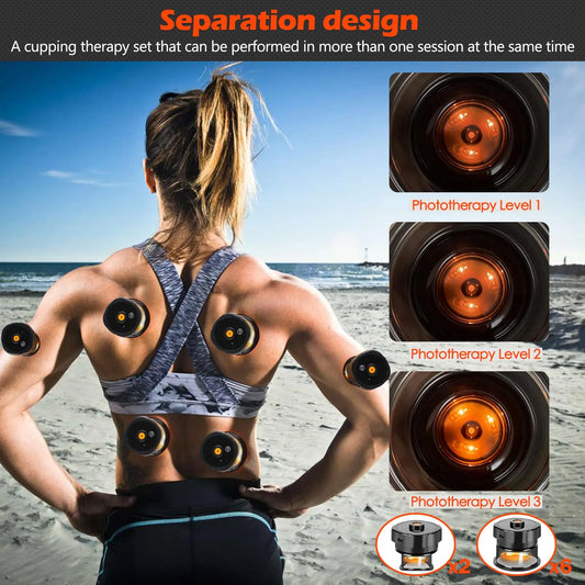 8-Cup Electric Cupping Massager – Gua Sha, Vacuum Suction & EMS Therapy for Anti-Cellulite & Body Slimming