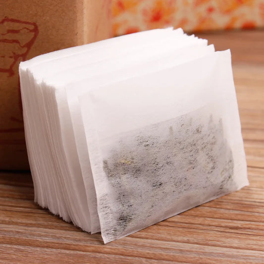 100 Pack Magik Disposable Tea Filter Bags – Flip-Over Seal Empty Teabags for Loose Leaf & Herbs