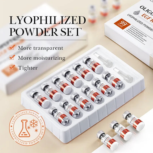 BIOAOUA Oligopeptide Face Skin Repair Freeze-Dried Powder Set – Hyaluronic Acid Essence for Sensitive Skin