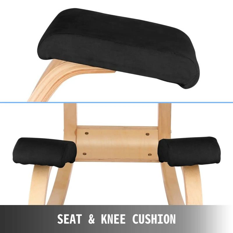 VEVOR Ergonomic Kneeling Chair – Thick Cushion Rocking Wood Stool - Image 4
