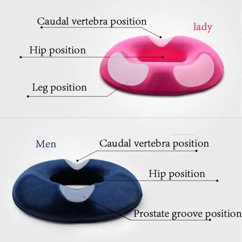 Donut Pillow Hemorrhoid Seat Cushion – Orthopedic Memory Foam for Tailbone, Coccyx & Prostate Relief - Image 4