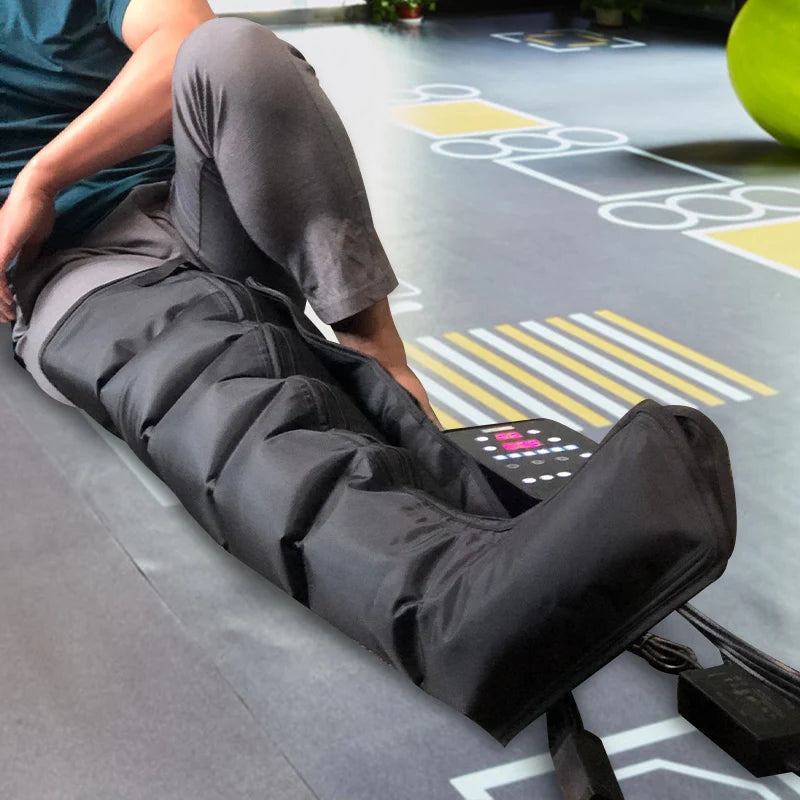 Presoterapia Air Compression Leg Massager Wraps – 6-Chamber Foot & Calf Therapy with LCD - Image 3