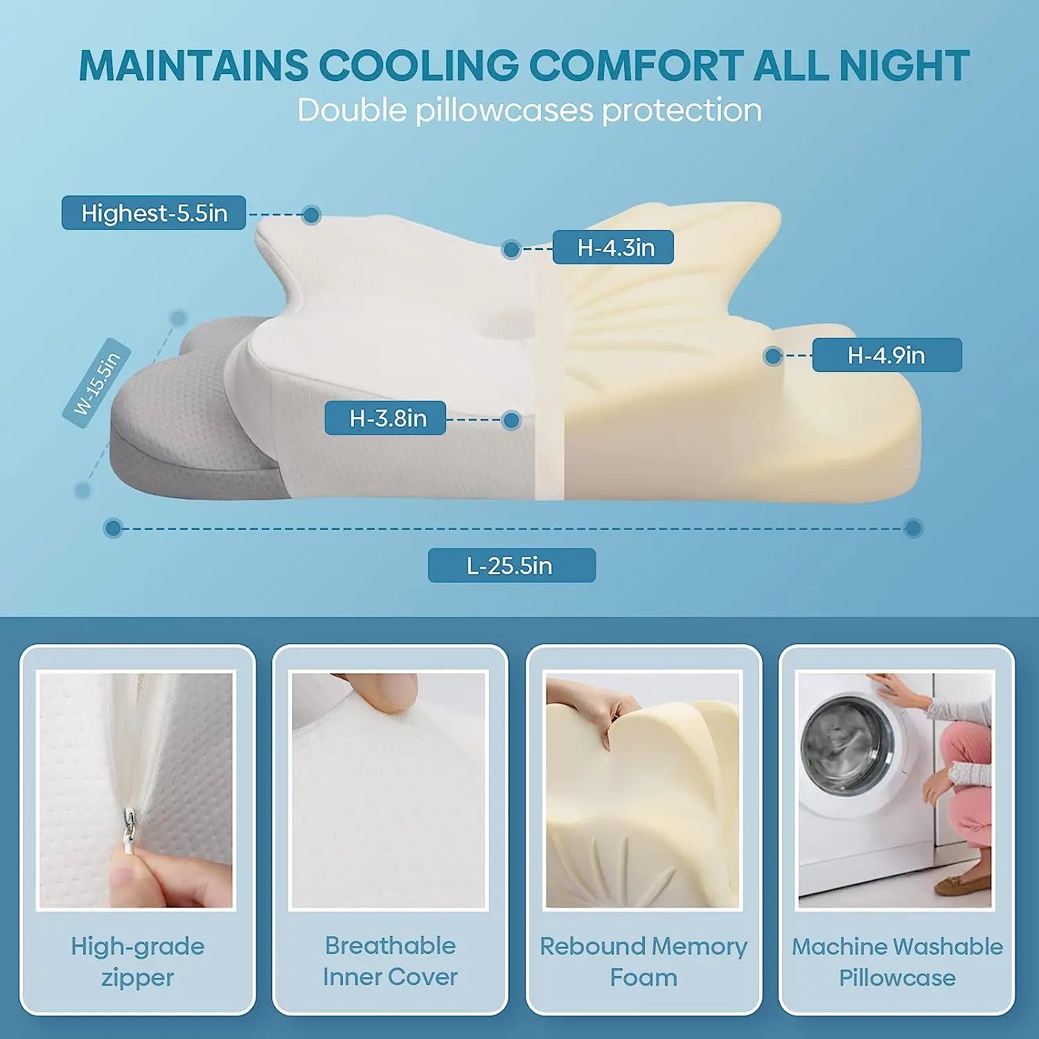 Pulatree Odorless Orthopedic Memory Foam Pillow – Ergonomic Cervical Pillow for Neck & Shoulder Pain Relief - Image 5