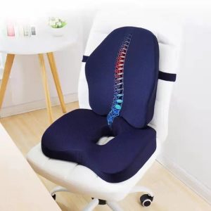 Memory Foam Seat & Back Cushion Set – Orthopedic Support for Coccyx & Waist