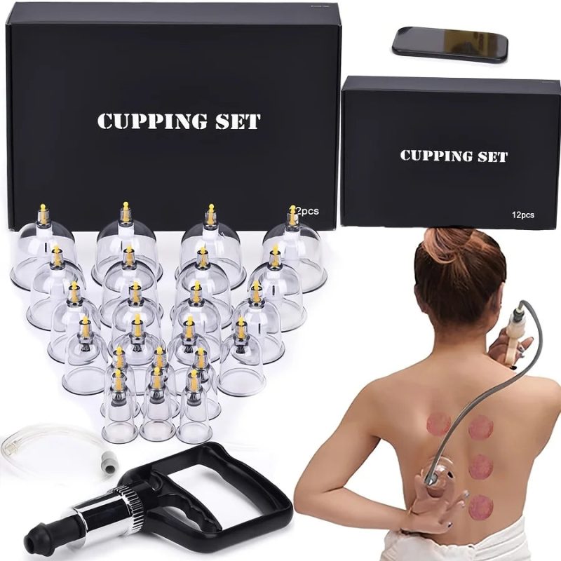 32-Piece Cupping Therapy Set – Vacuum Massage Kit with Hand Pump