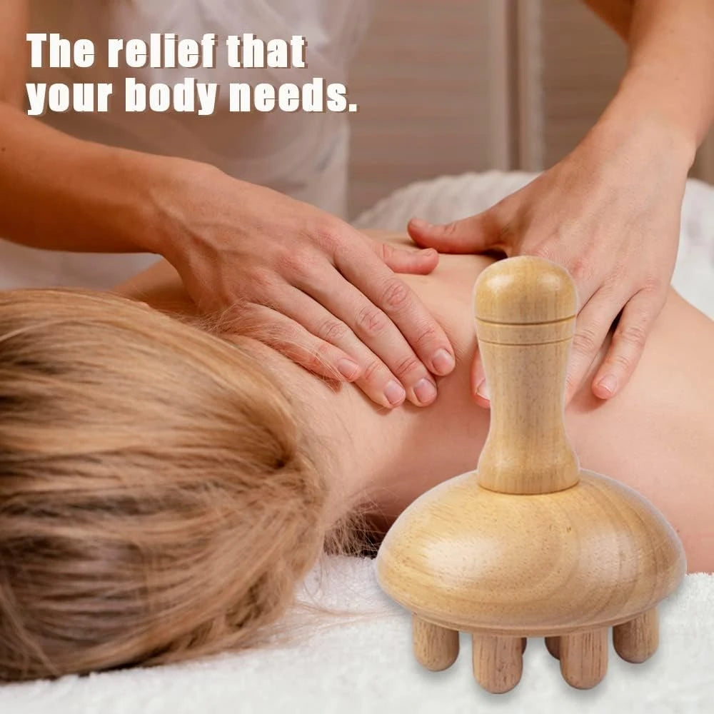 Wooden Mushroom Shape Massage Tool – Manual Wood Therapy for Full Body Anti-Cellulite & Lymphatic Drainage - Image 6