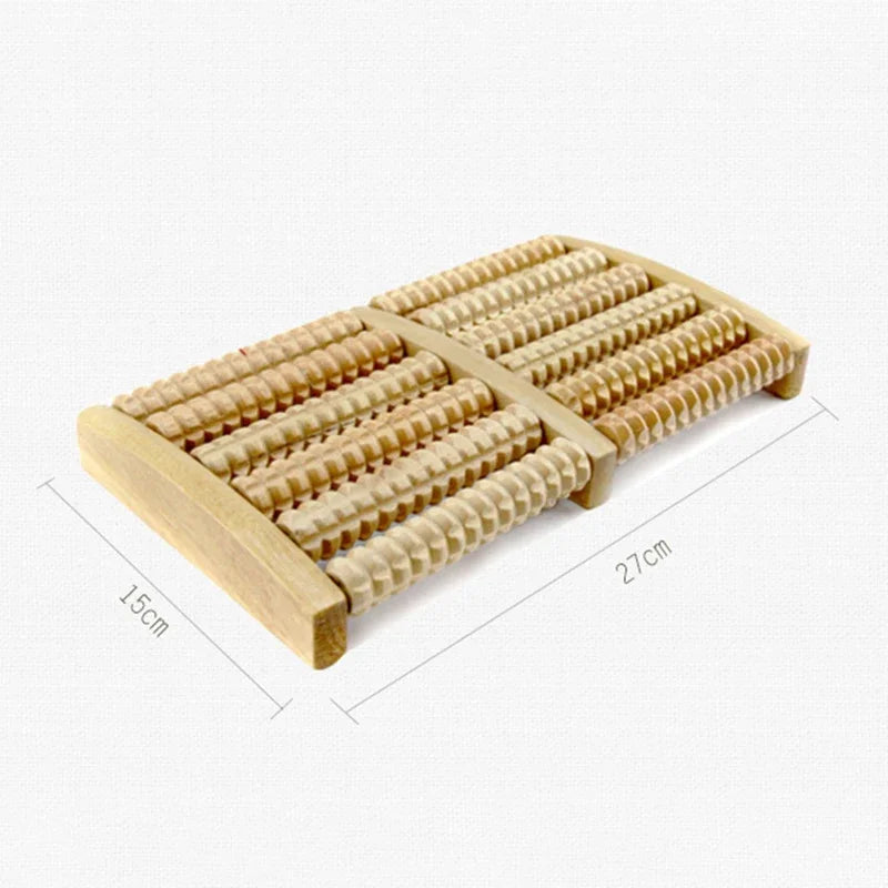 Wooden 6-Row Foot Massager – Shiatsu Roller for Pain & Stress Relief - Image 5