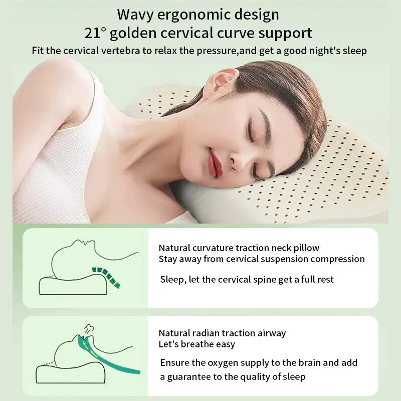 Thai Natural Latex Pillow – Cervical Memory Pillow for Adults & Home Use - Image 3