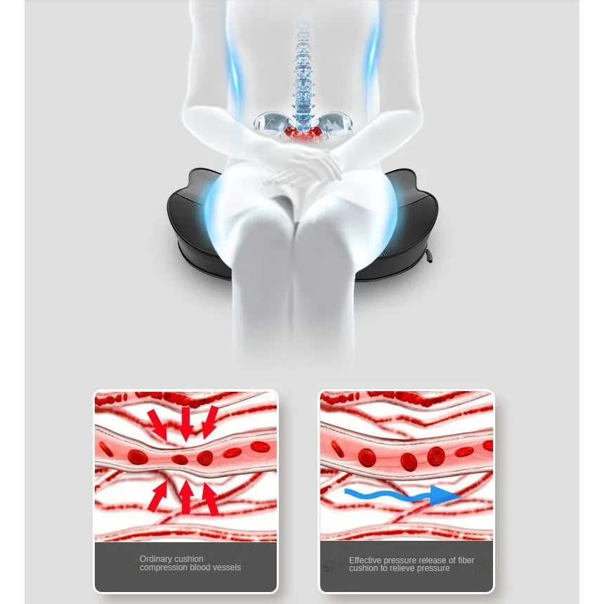 Memory Foam Seat & Back Support Pillow Set – Orthopedic Relief for Coccyx, Hip & Lumbar - Image 3