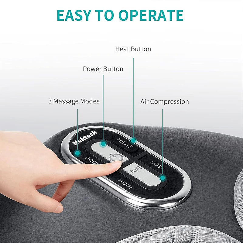Nekteck Foot Massager – Electric Shiatsu Massage Machine with Heat & Air Compression - Image 3