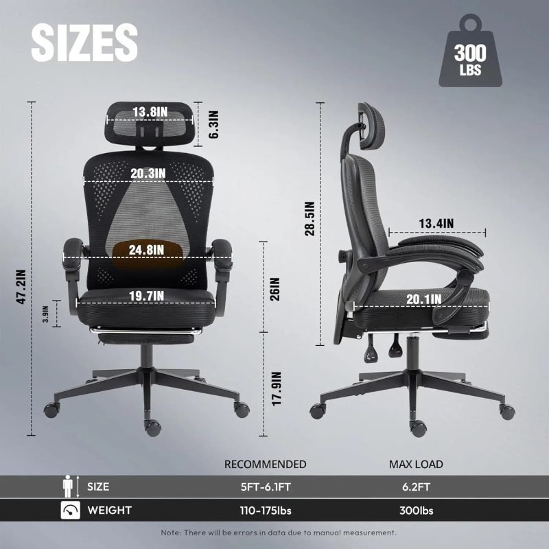 Dowinx Ergonomic Mesh Office Chair – Pocket Spring Seat with Adjustable Lumbar & Headrest - Image 2