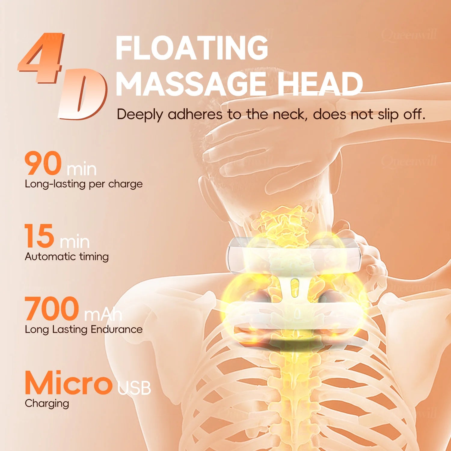 Smart Neck and Shoulder Massager – 4 Pads, 6 Modes, 16 Intensity Levels, USB Rechargeable & Portable - Image 5