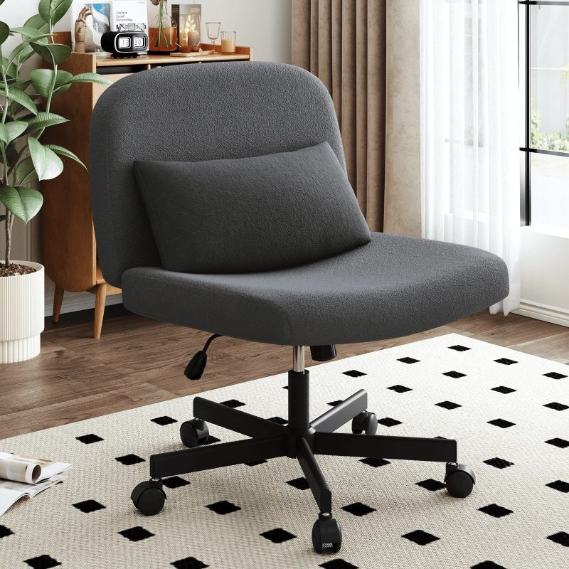 Cross-Leg Massage Office Chair – Mid-Back Adjustable Chair with Double-Layer Cushion - Image 10