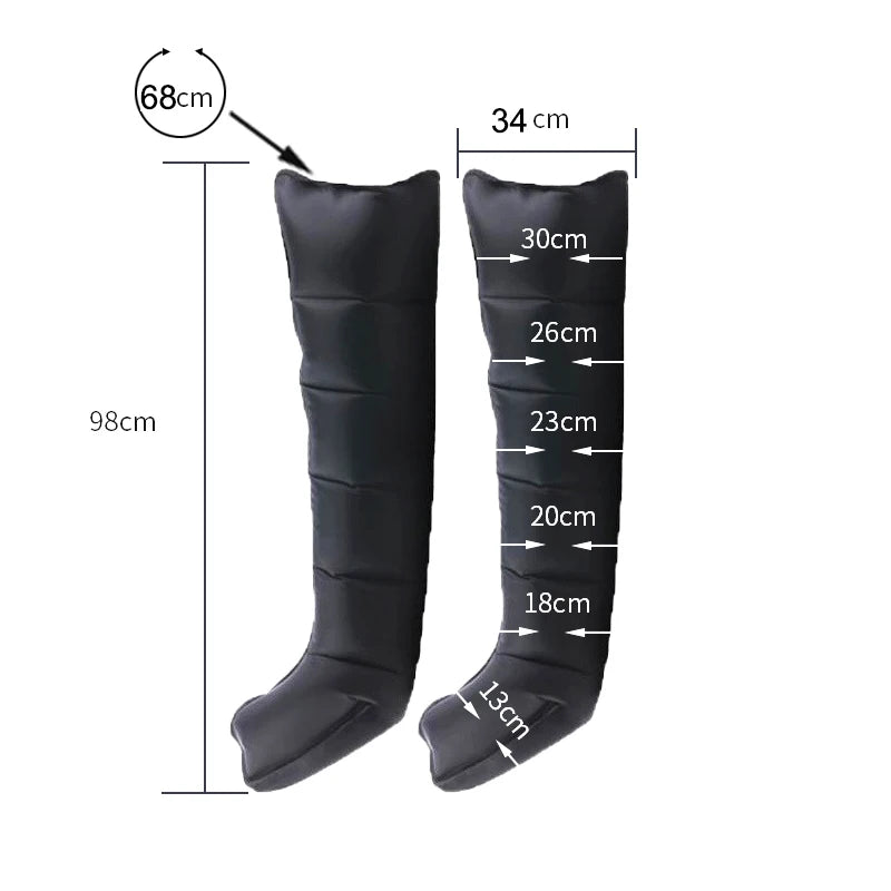 Presoterapia Air Compression Leg Massager Wraps – 6-Chamber Foot & Calf Therapy with LCD - Image 6