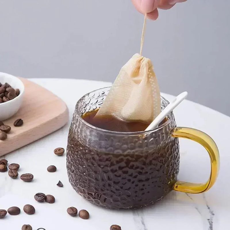 500/50pcs Disposable Tea Filter Bags – Non-Woven Fabric with Drawstring for Tea, Coffee & Spices - Image 4