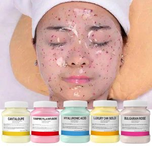 350g Hydrating 24K Gold Jelly Mask Powder – Rose Petal Crystal Soft Mask for Glowing Skin