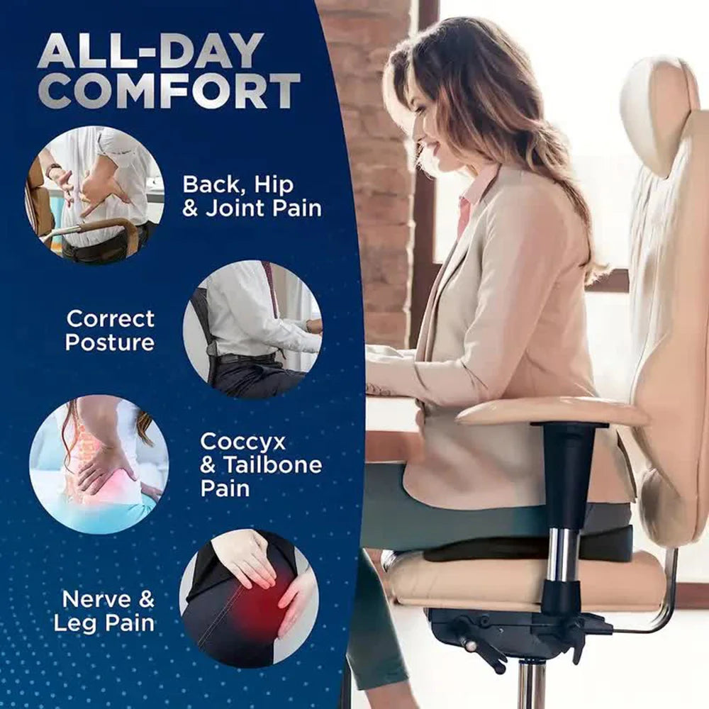 Travel Memory Foam Seat Cushion – U-Shaped Orthopedic Pillow for Hip & Tailbone Support - Image 5