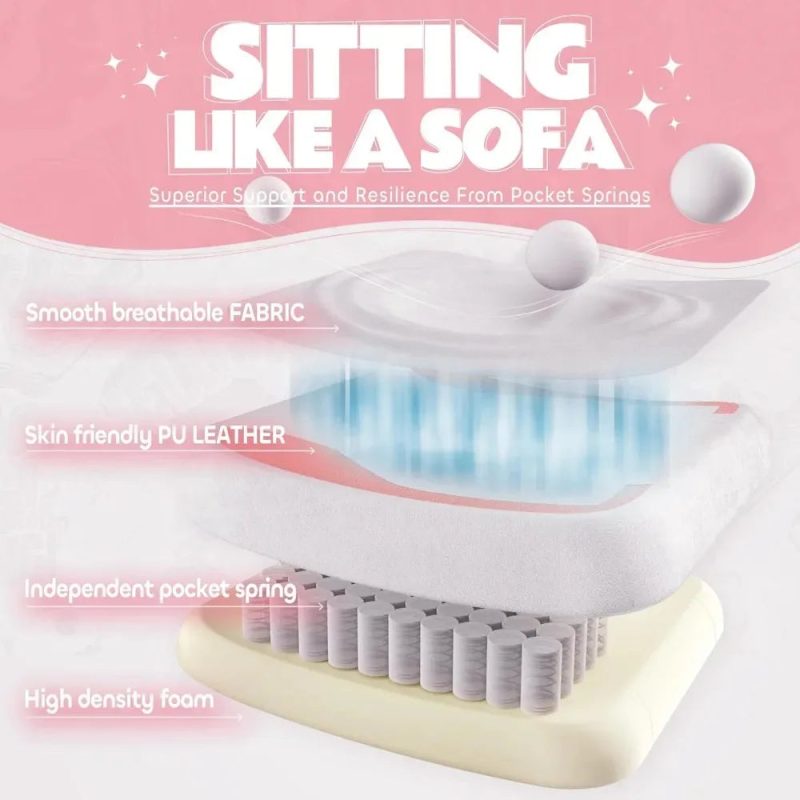 Cute Gaming Chair with Cat Ears – Ergonomic Recliner with Footrest & Paw Cushion - Image 6