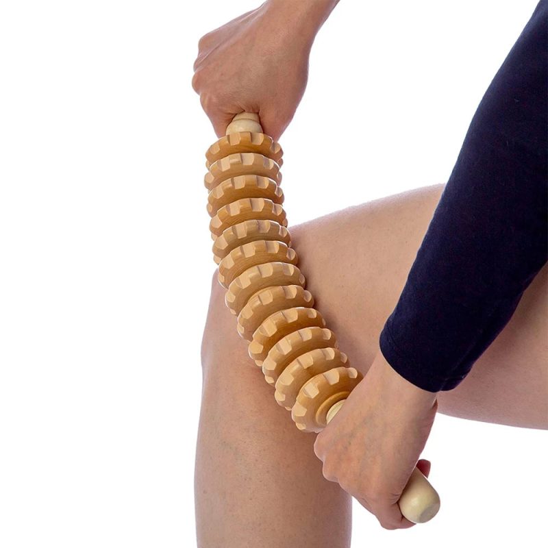 12-Wheel Wood Therapy Roller Stick – Curved Maderoterapia Colombiana Massager for Lymphatic Drainage - Image 4