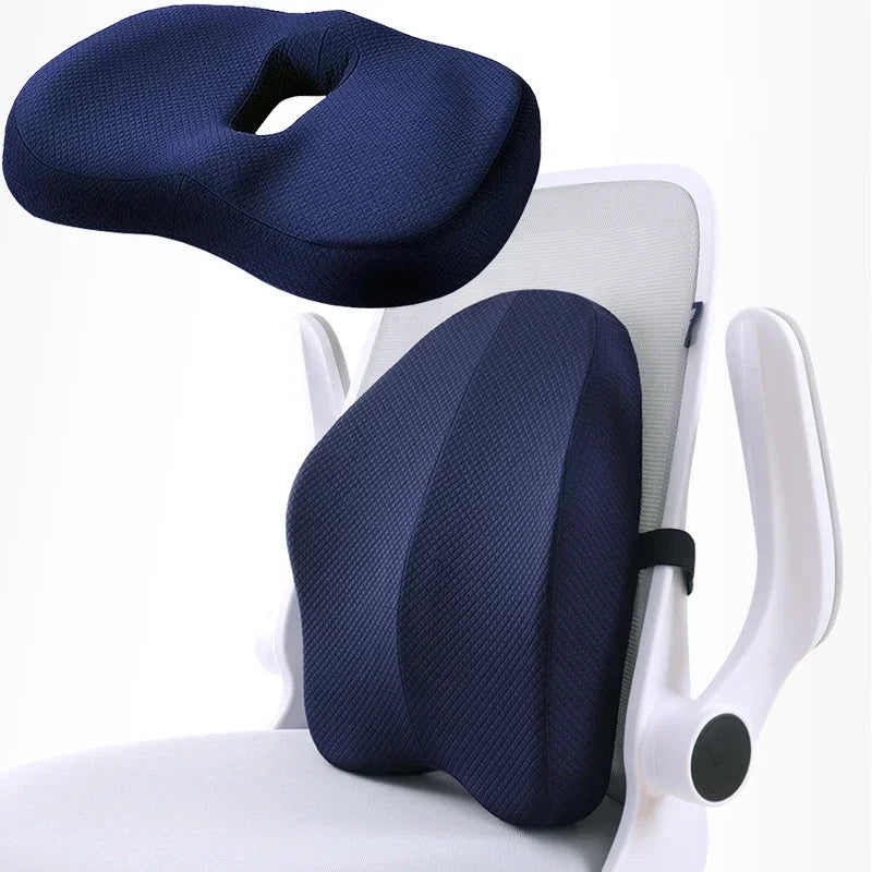 Orthopedic Memory Foam Cushion Set – Full Support for Coccyx, Lumbar & Hips