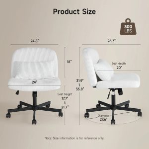 Cross-Leg Massage Office Chair – Mid-Back Adjustable Chair with Double-Layer Cushion