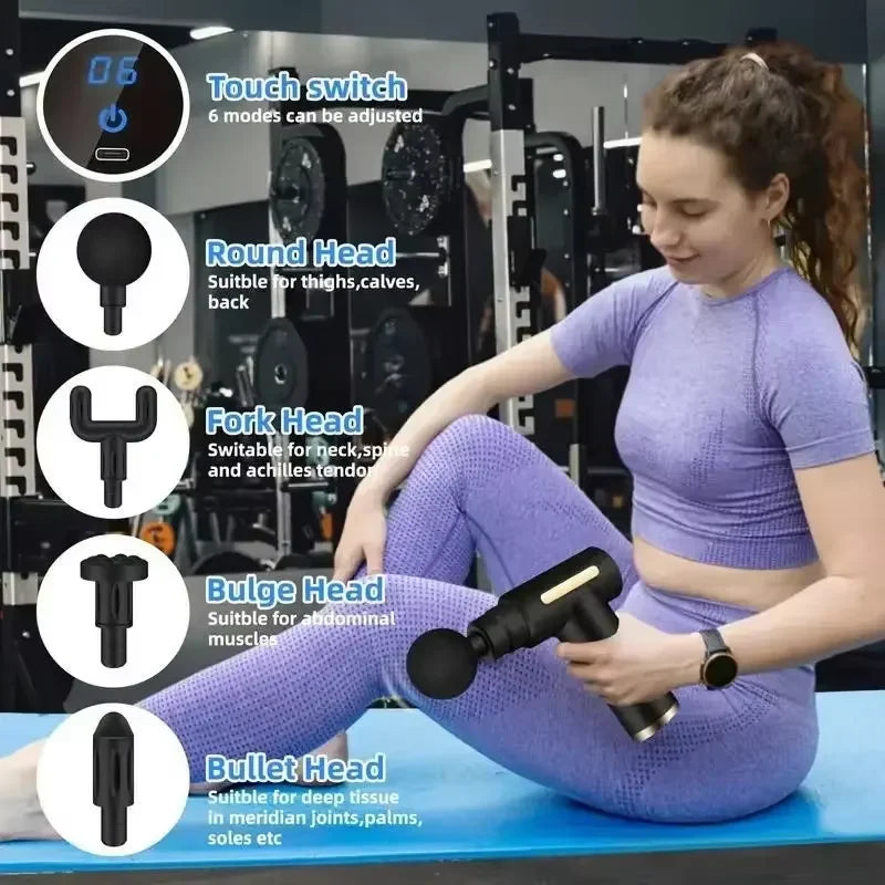 USB Mini Massage Gun – Portable Fascial Muscle Relaxation Device for Neck, Back & Full-Body Recovery - Image 5