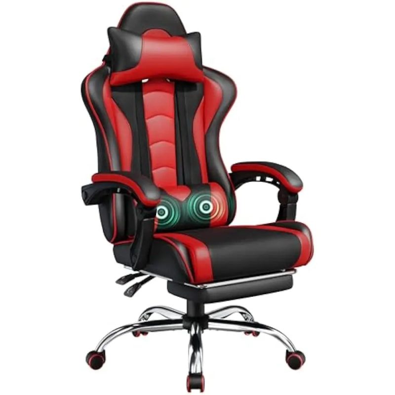 Ergonomic Office Chair – Massage Lumbar Support with Footrest & Adjustable Headrest - Image 9