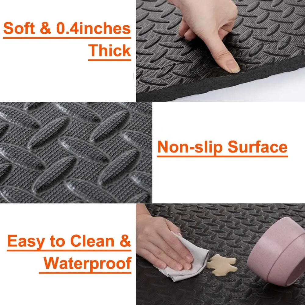 Puzzle Fitness Mat – EVA Interlocking Foam Floor Tiles for Yoga, Home Gym & Kids' Play Area - Image 2