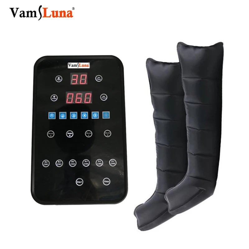 Presoterapia Air Compression Leg Massager Wraps – 6-Chamber Foot & Calf Therapy with LCD