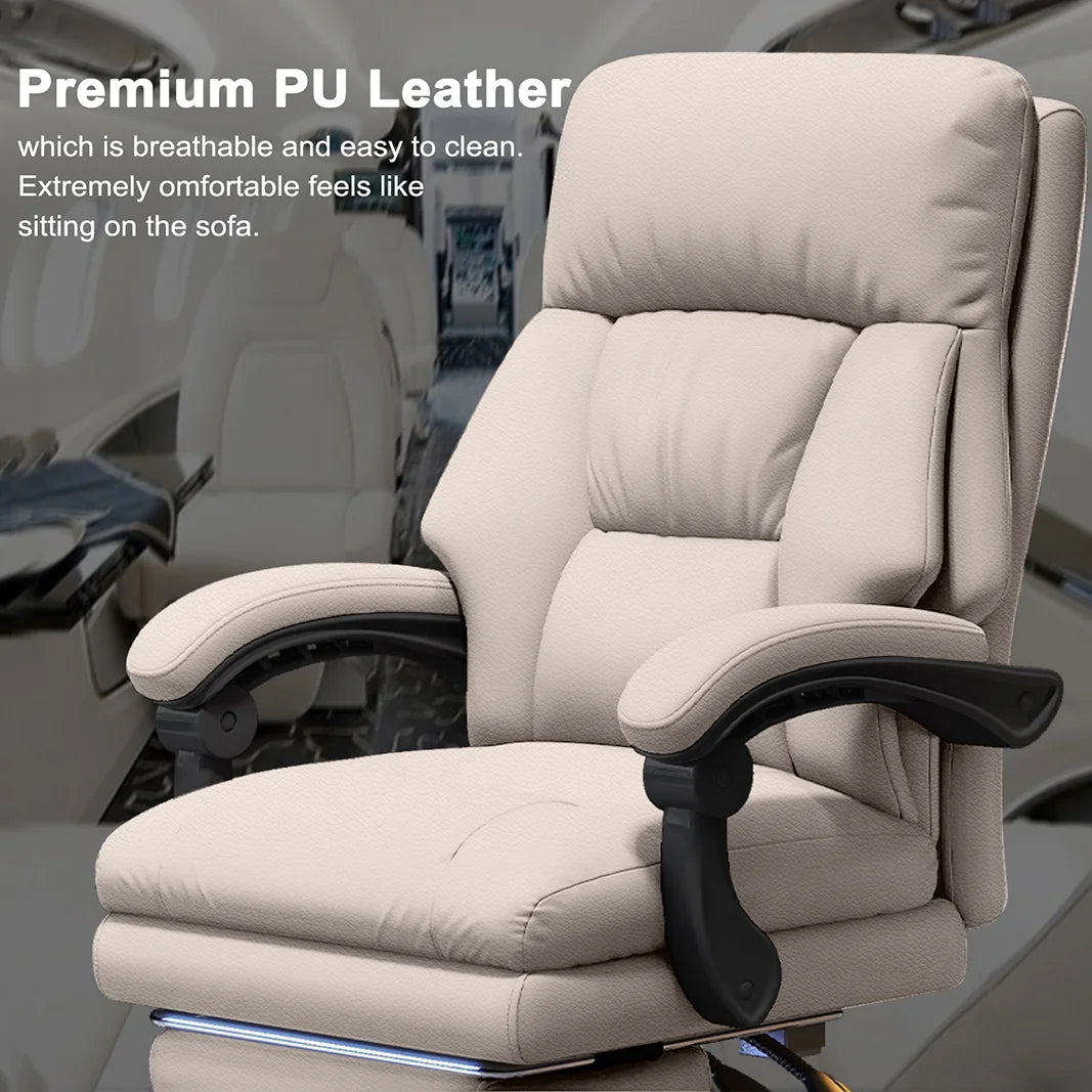 High Back Executive Office Chair – Comfortable Swivel Gaming & Work Chair with Footrest - Image 5