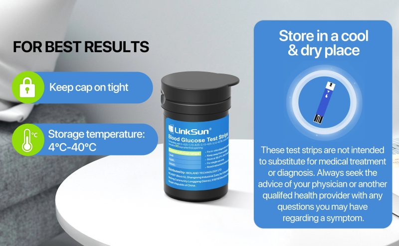 50PCS Blood Glucose Test Strips & 150PCS Lancets – Compatible with G-425 Series Glucose Meters