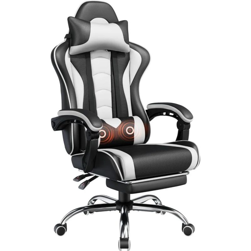 Ergonomic Office Chair – Massage Lumbar Support with Footrest & Adjustable Headrest - Image 6