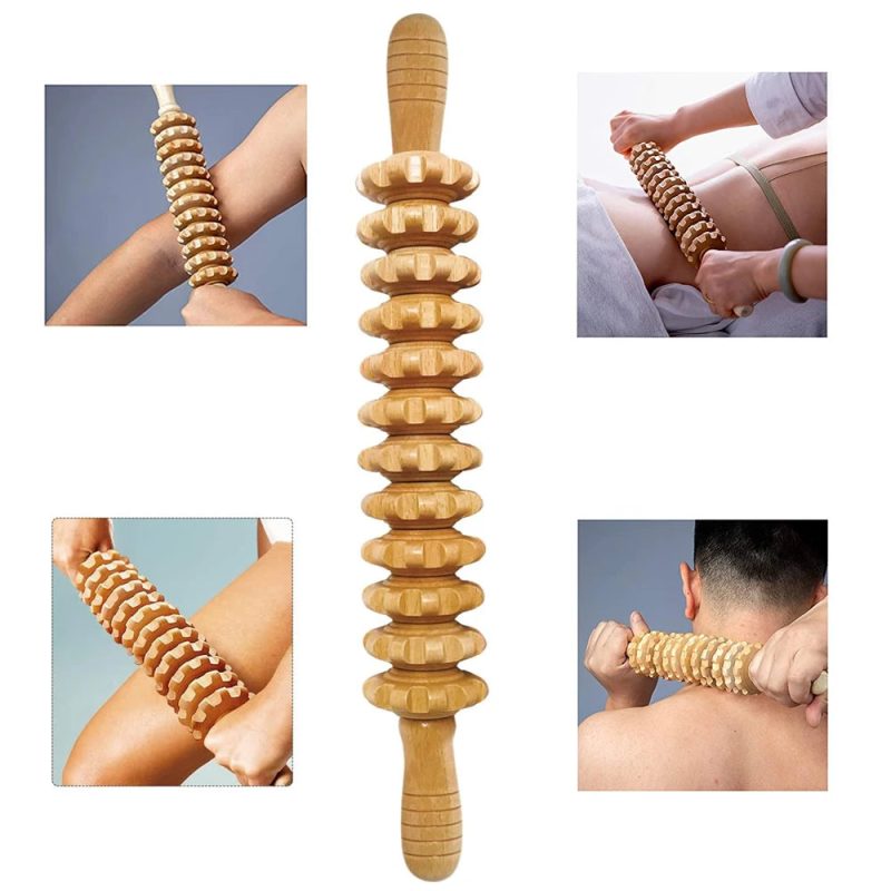 Wood Therapy Roller Massage Tool – 12 Straight-Wheel Lymphatic Drainage & Muscle Massage Stick - Image 6