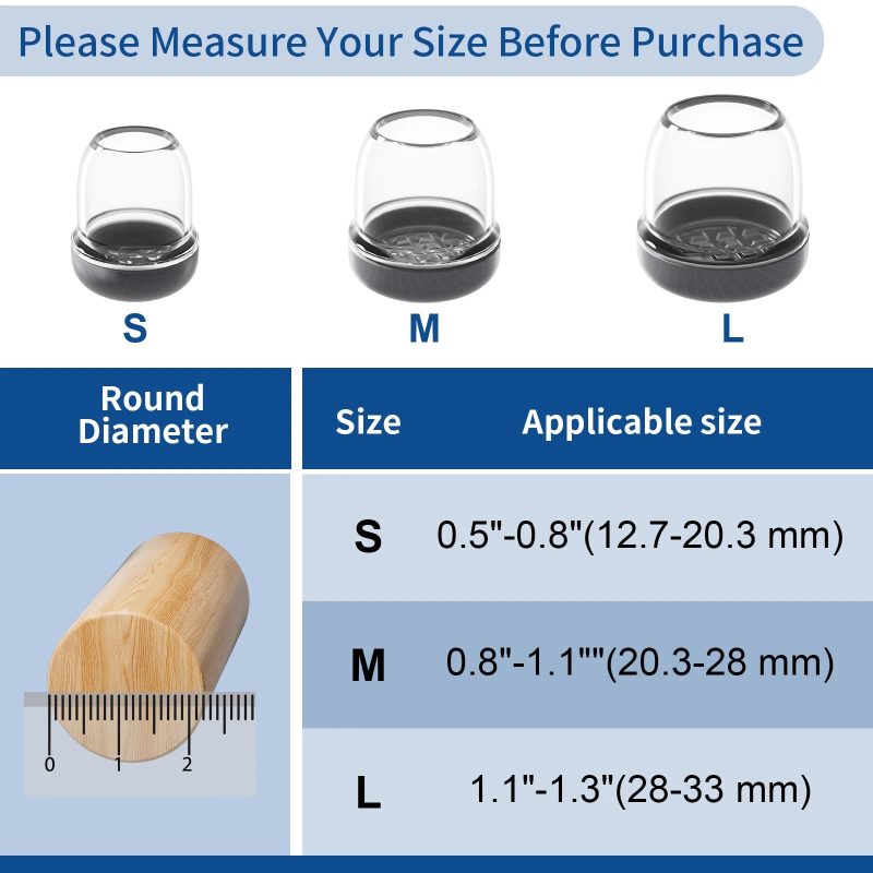 16PCS Round Chair Leg Floor Protectors – Graphene Nylon Bottom Pads for Smooth, Hair-Free Gliding - Image 10