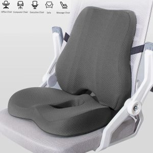 Memory Foam Seat & Back Support Pillow Set – Orthopedic Cushion for Coccyx, Lumbar & Hip Relief