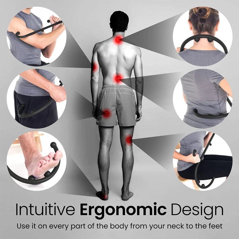 Back, Neck, and Foot Massager Hook Cane – Trigger Point & Fibromyalgia Pain Relief Tool with Self-Massage & Back Scratcher - Image 5